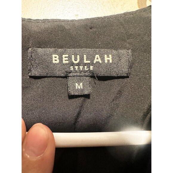 Beulah Eyelet bubble Hem Mini Dress fit flare Medium Black Puff Sleeves Romantic - Picture 3 of 16